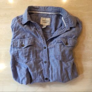 Forever21 Blue Soft Denim Button Up Top
